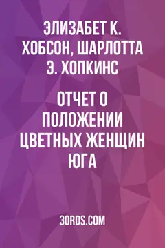 Обложка аудиокниги «Отчет о положении цветных женщин Юга»