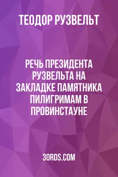 Обложка аудиокниги «Речь президента Рузвельта на закладке памятника пилигримам в Провинстауне»