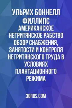 Обложка аудиокниги «Американское негритянское рабство: Обзор снабжения, занятости и контроля негритянского труда в условиях плантационного режима»