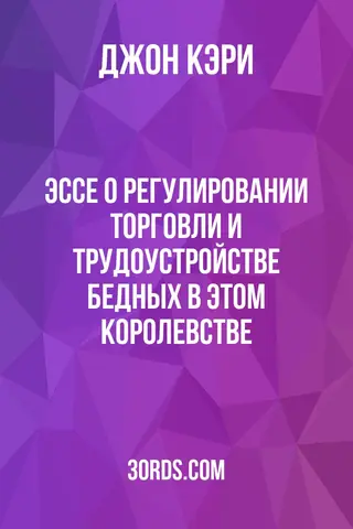 Обложка аудиокниги «Эссе о регулировании торговли и трудоустройстве бедных в этом королевстве»