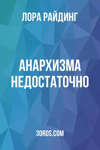 Обложка аудиокниги «Анархизма недостаточно»