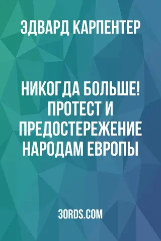 Обложка аудиокниги «Никогда больше! Протест и предостережение народам Европы»