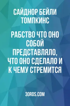 Обложка аудиокниги «Рабство: что оно собой представляло, что оно сделало и к чему стремится»