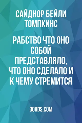 Обложка аудиокниги «Рабство: что оно собой представляло, что оно сделало и к чему стремится»