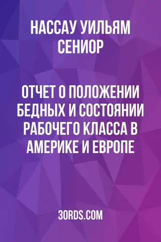 Обложка аудиокниги «Отчет о положении бедных и состоянии рабочего класса в Америке и Европе»