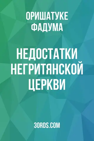 Обложка аудиокниги «Недостатки негритянской церкви»