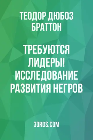 Обложка аудиокниги «Требуются лидеры! Исследование развития негров»